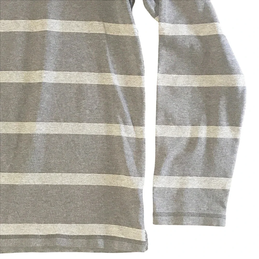 Banana Republic Mens Gray Striped Long Sleeve Crew Neck Sweater Large